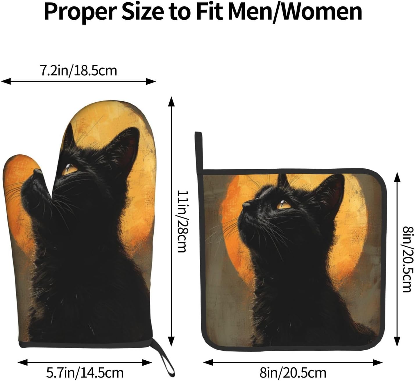 Halloween Black Cat Oven Mitt Pkg