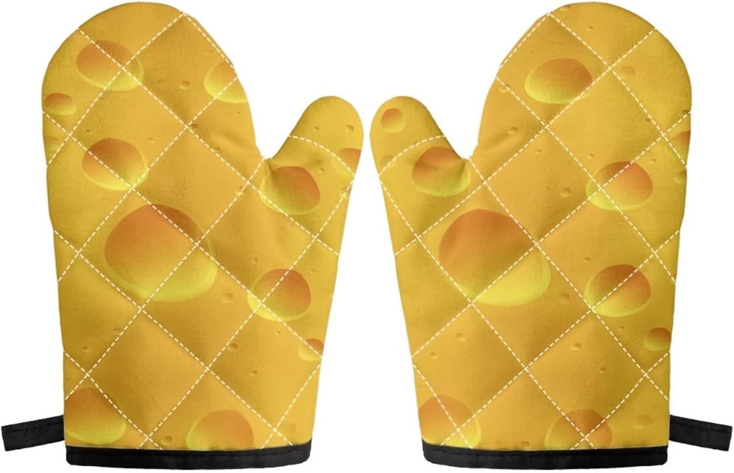 Yellow Cheese Design 2-Pack Oven Mitts