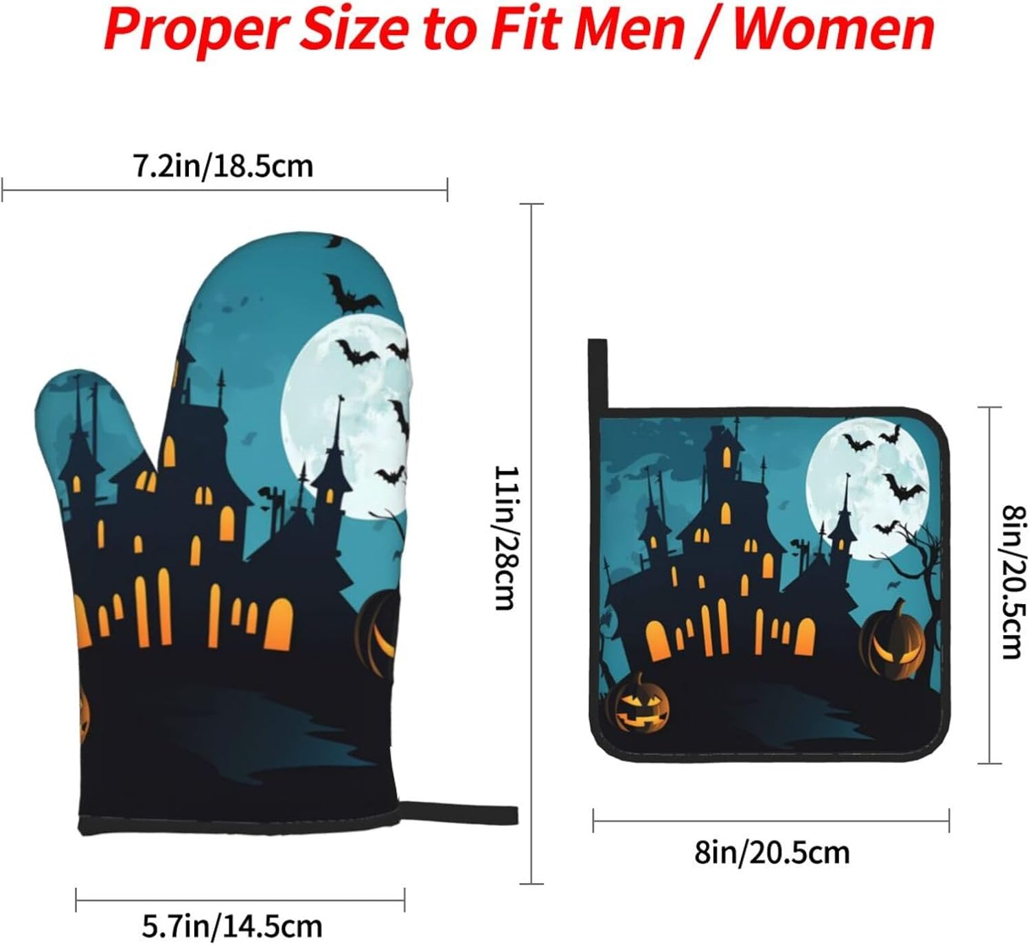 4-Piece Halloween Oven Mitts Potholders