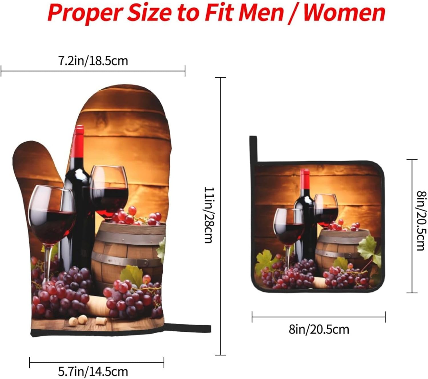DXTKWL Heat-Resistant Oven Mitt Set for Grilling Cooking