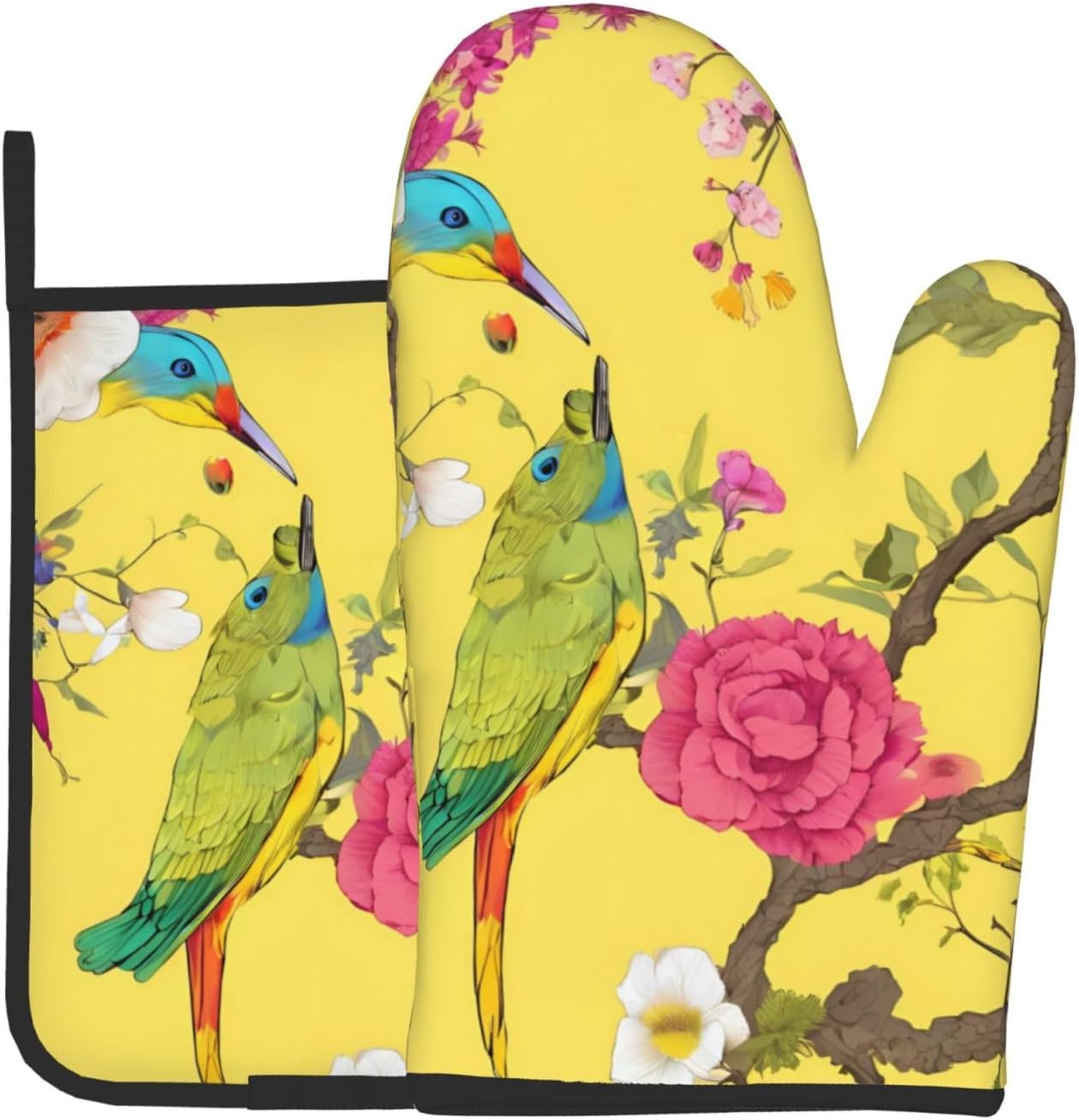 Floral Oven Mitts Set
