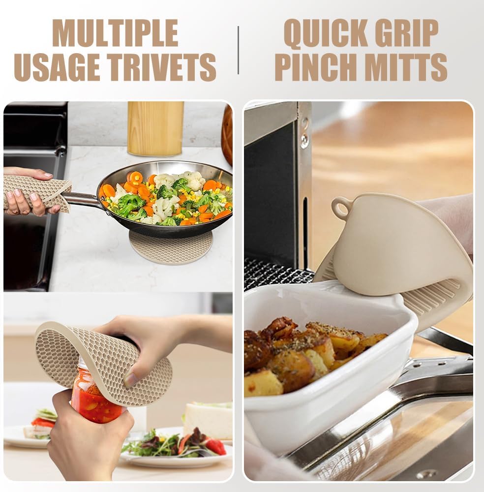 Heat-Resistant Silicone Oven Mitts