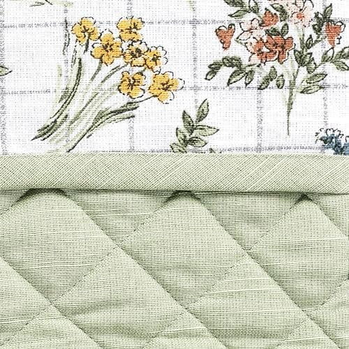 Rhoda French Countryside Quilted Oven Mitt Sage Green