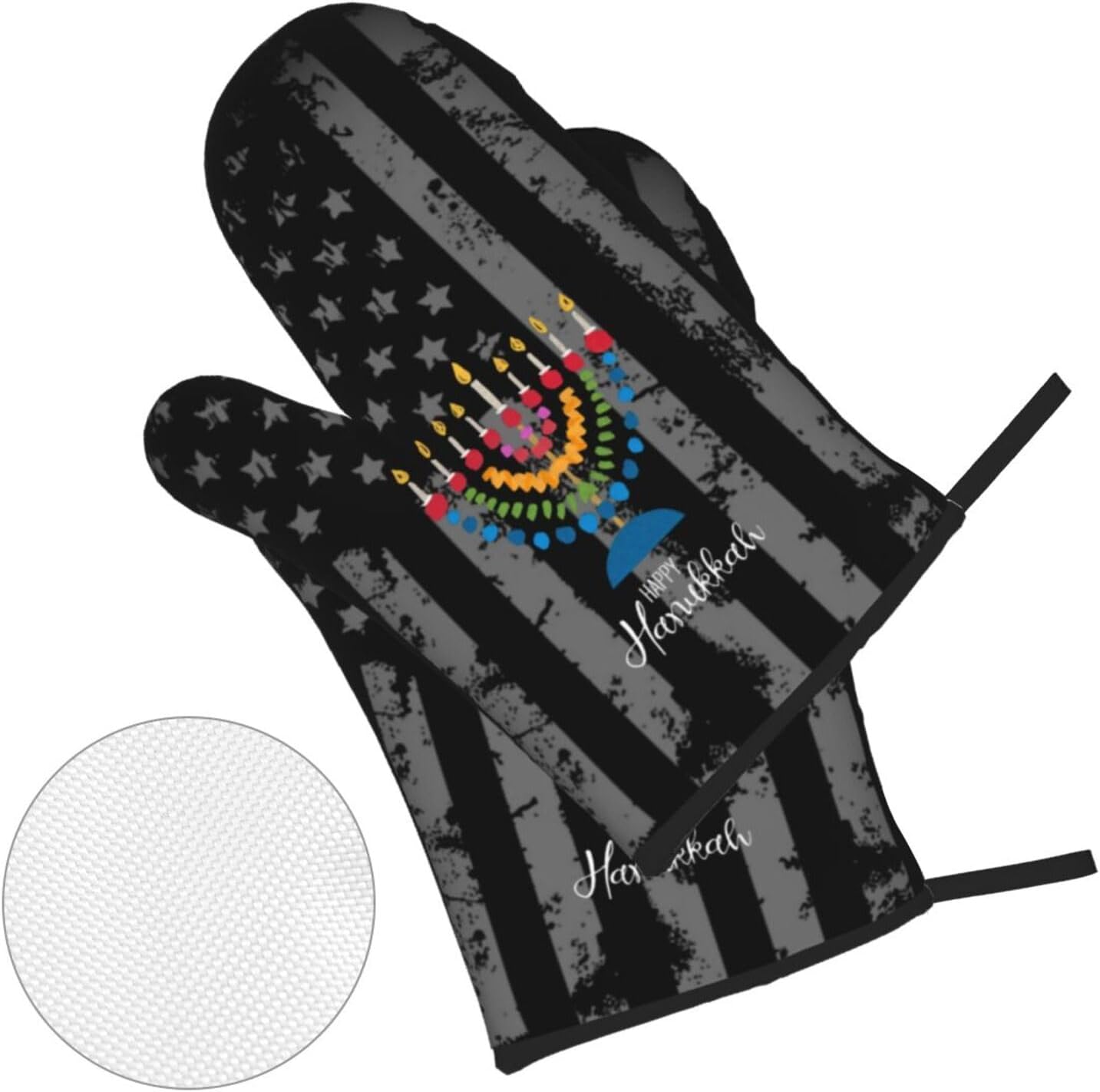 Rqwaaed Happy Hanukkah 2023 Oven Mitts and Pot Holders Set 4PCS