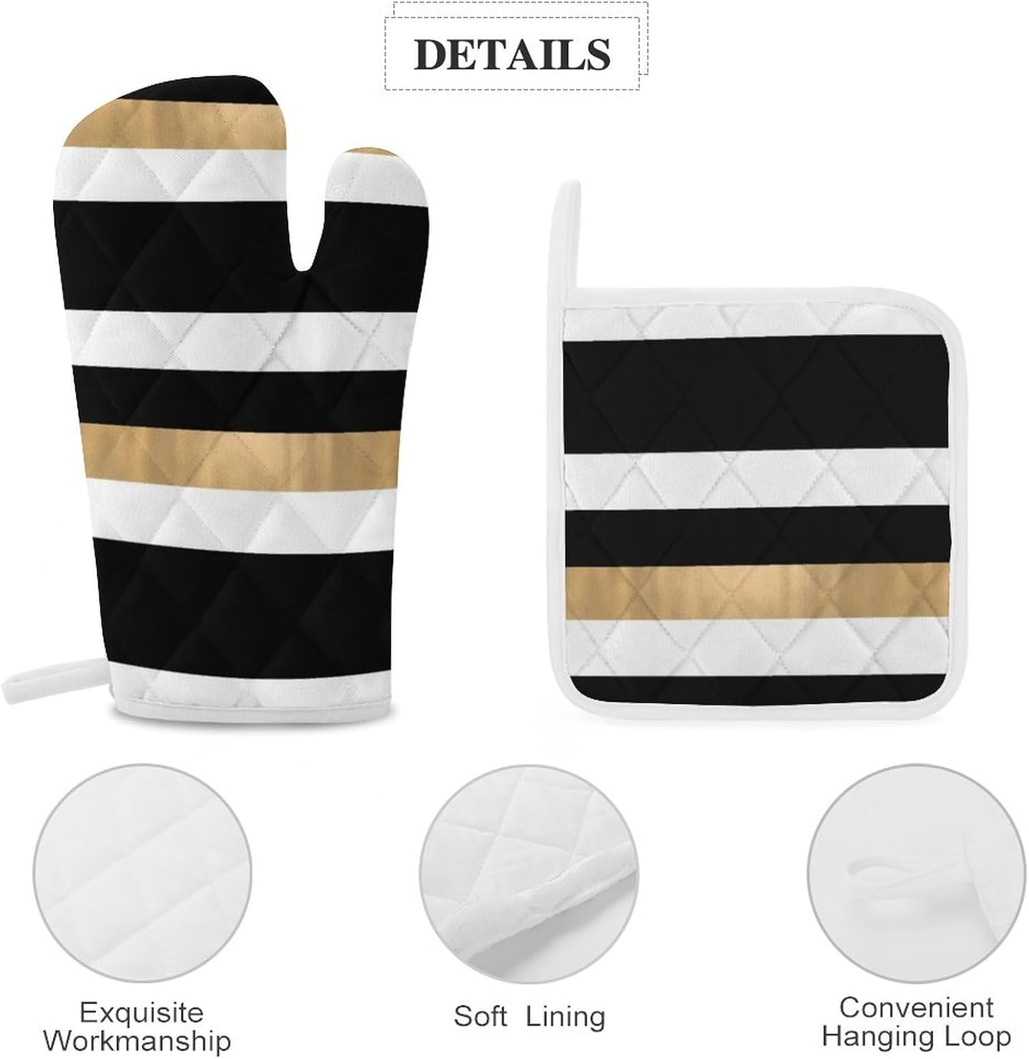 Curdesi 4PCS Oven Mitts and Pot Holders Set
