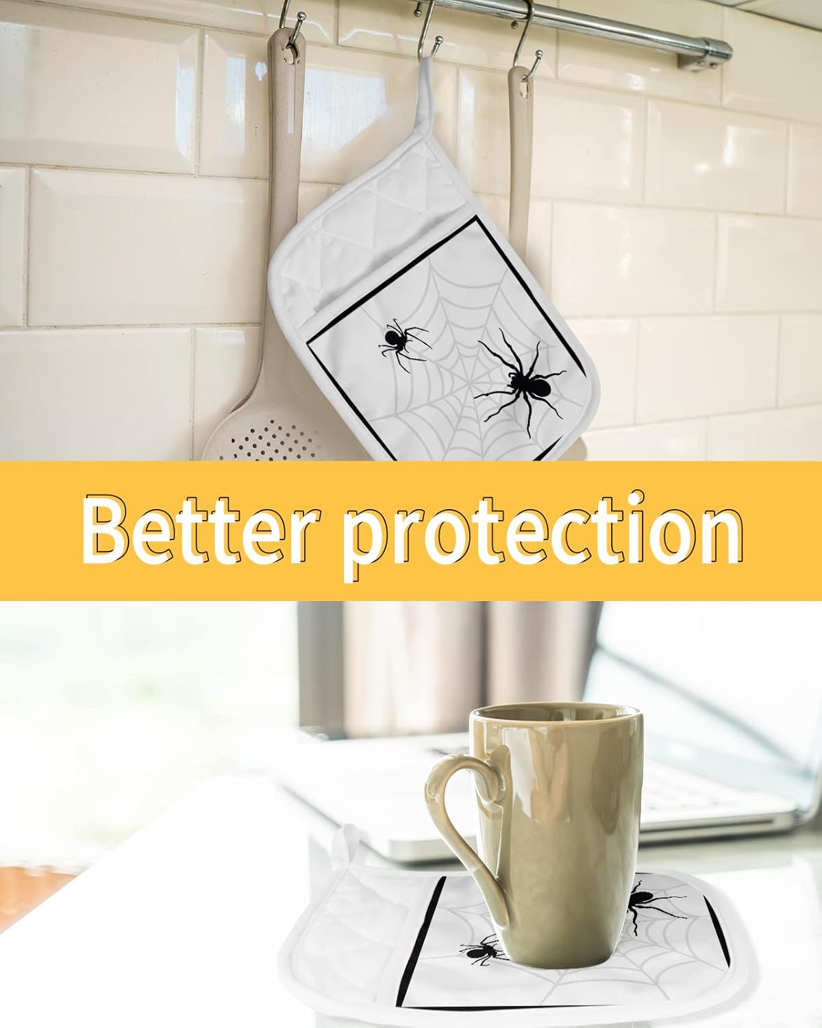 Halloween Cobweb Pot Holder Set