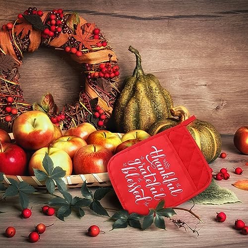 Zhehao 8 Pcs Thanksgiving Pot Holders Set with Pockets