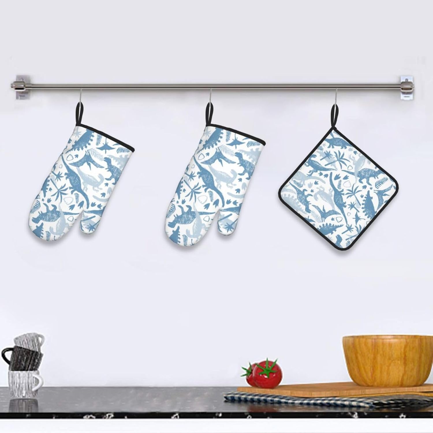 Dinosaur Oven Mitt Set with Pot Holders