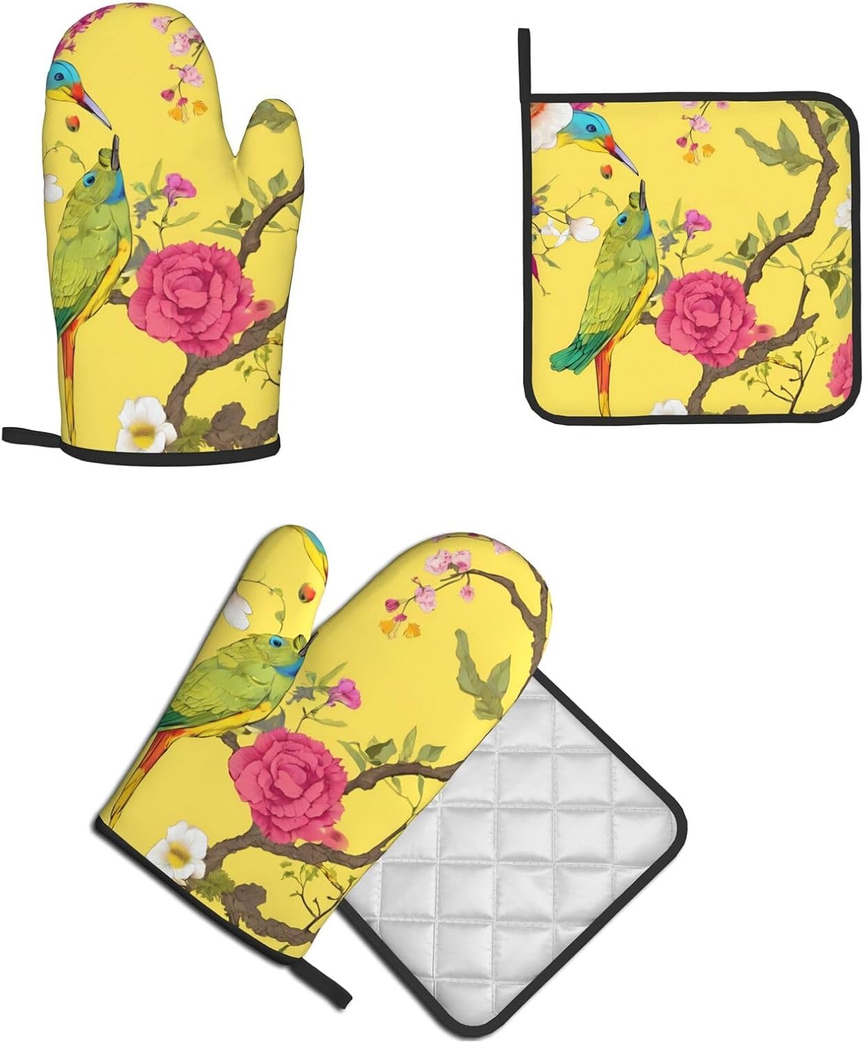 Floral Oven Mitts Set