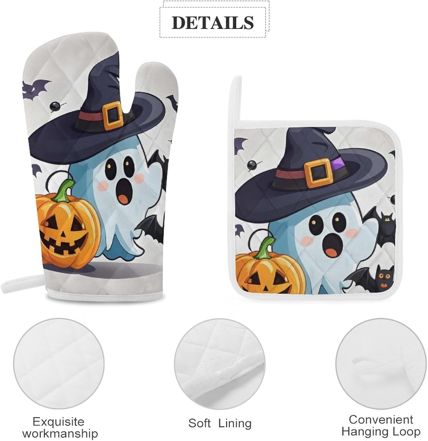 scematician Halloween Ghost Oven Mitts Set Cooking Comfort You Can Count On