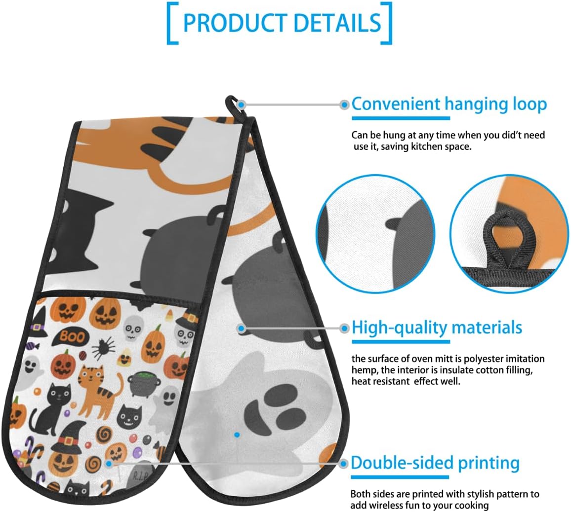 Halloween Double Oven Mitts Heat-Resistant