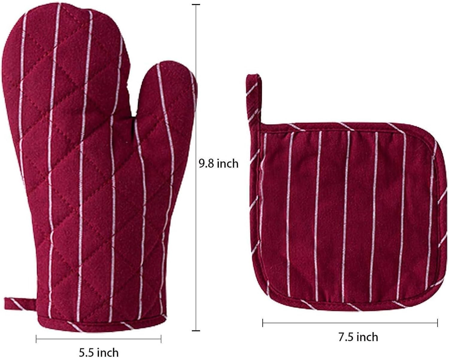 4-Piece Heat-Resistant Oven Mitts Pot Holder Set Durable Easy to Clean