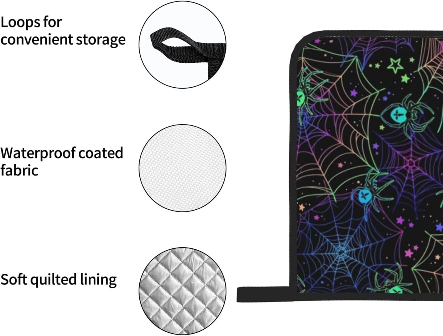 Halloween Psychological 4-Piece Oven Mitts Set for Kitchen