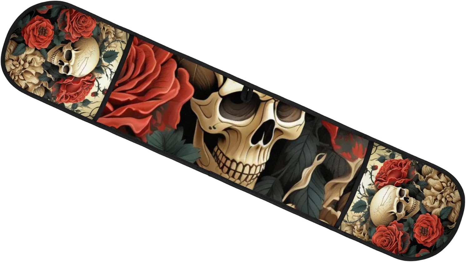 Halloween Red Rose Skull Double Oven Mitts Heat-Resistant Oven Gloves