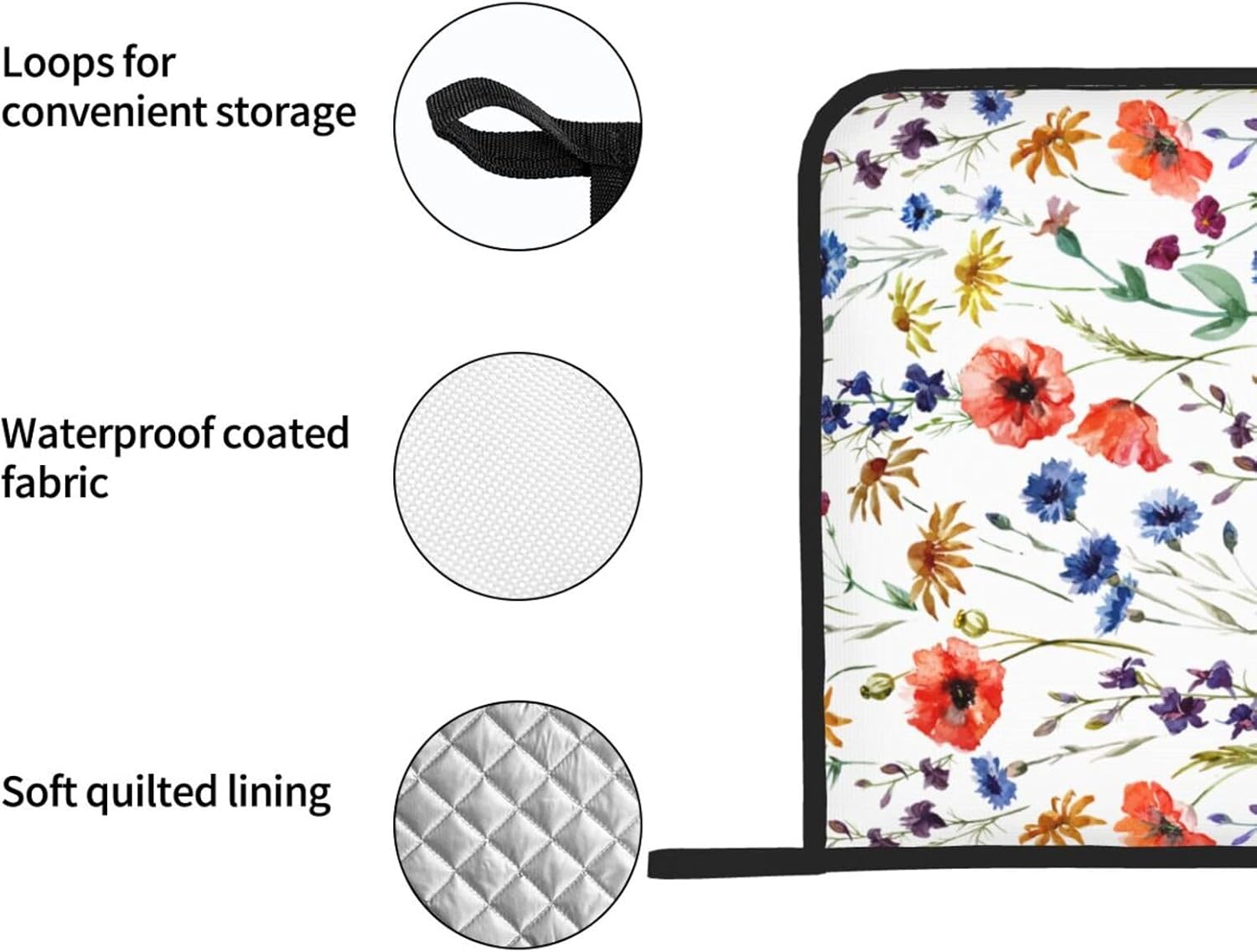 Perfectly Padded Heat-Resistant Potholders Poppy Wildflowers