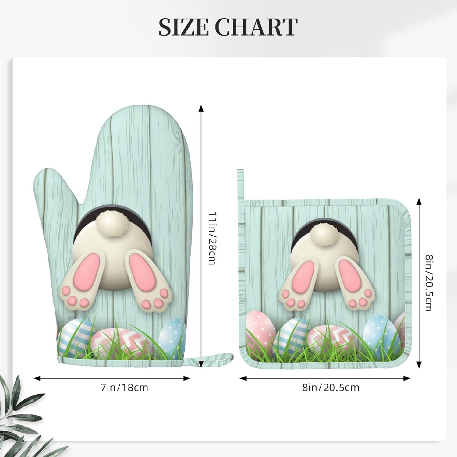Easter Bunny Oven Mitts Set of 2 - White Adorn Your Kitchen