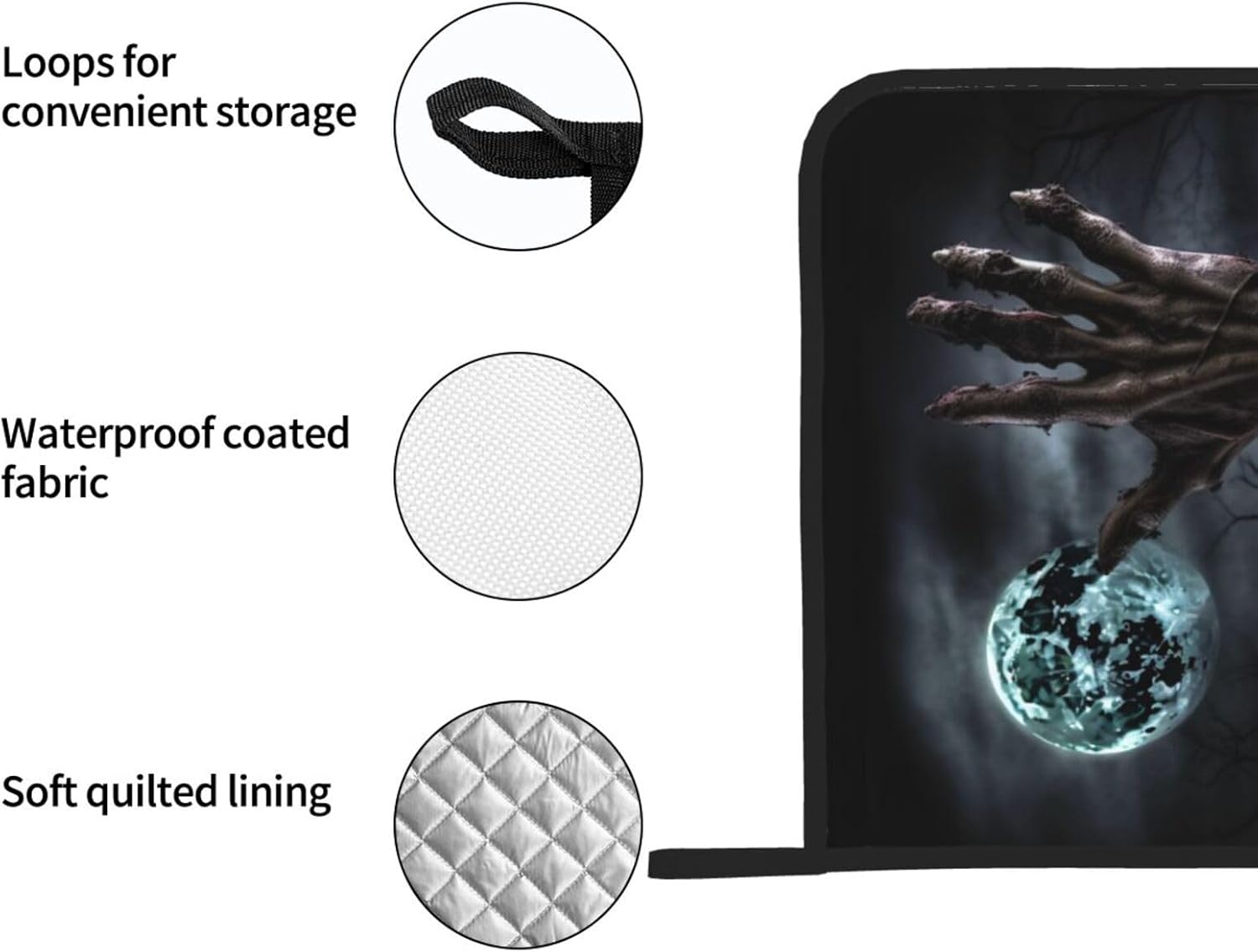 Zombie Hand Dark Halloween Potholder Set