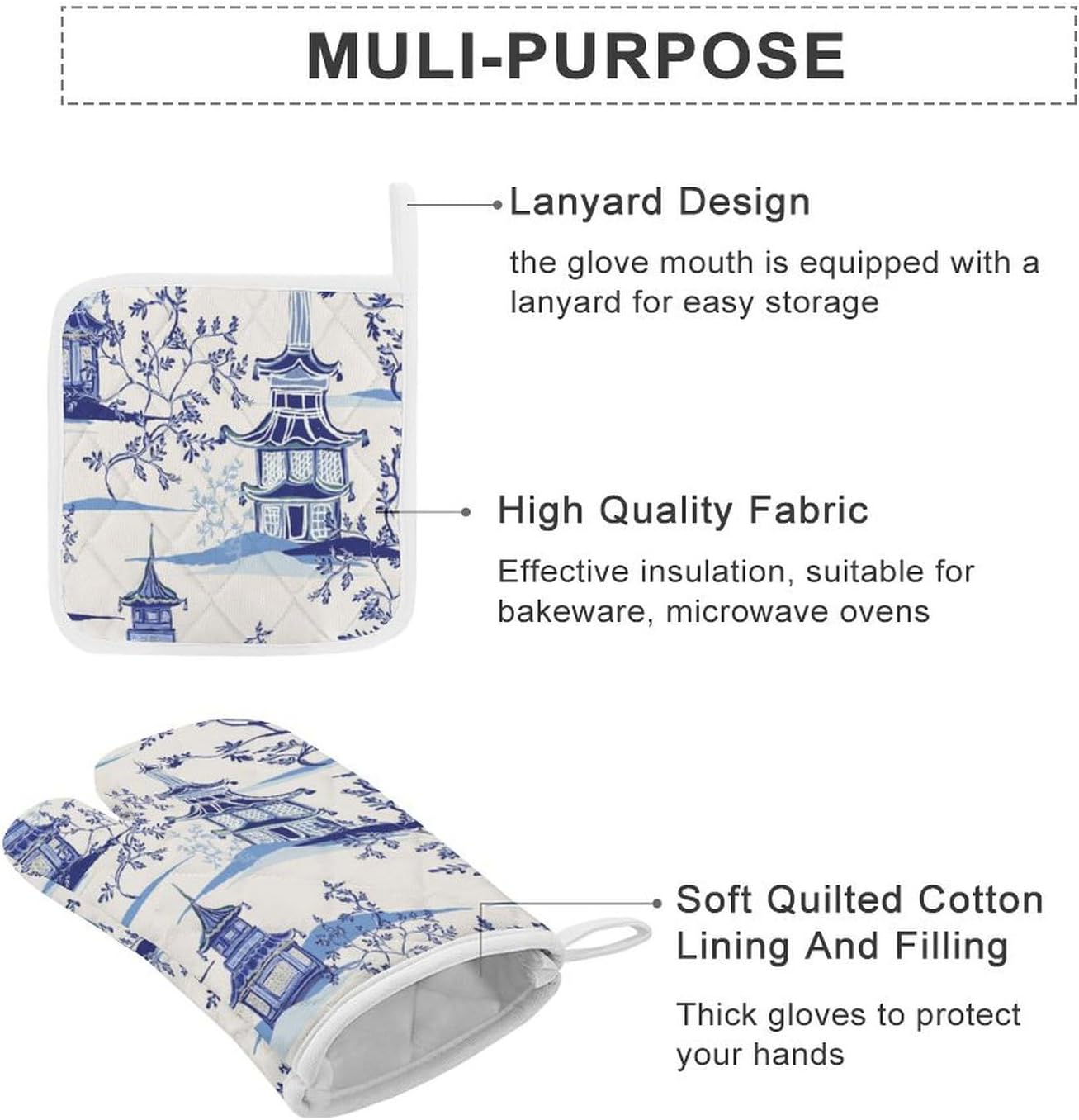 Heat-Resistant Oven Mitts Pot Holders