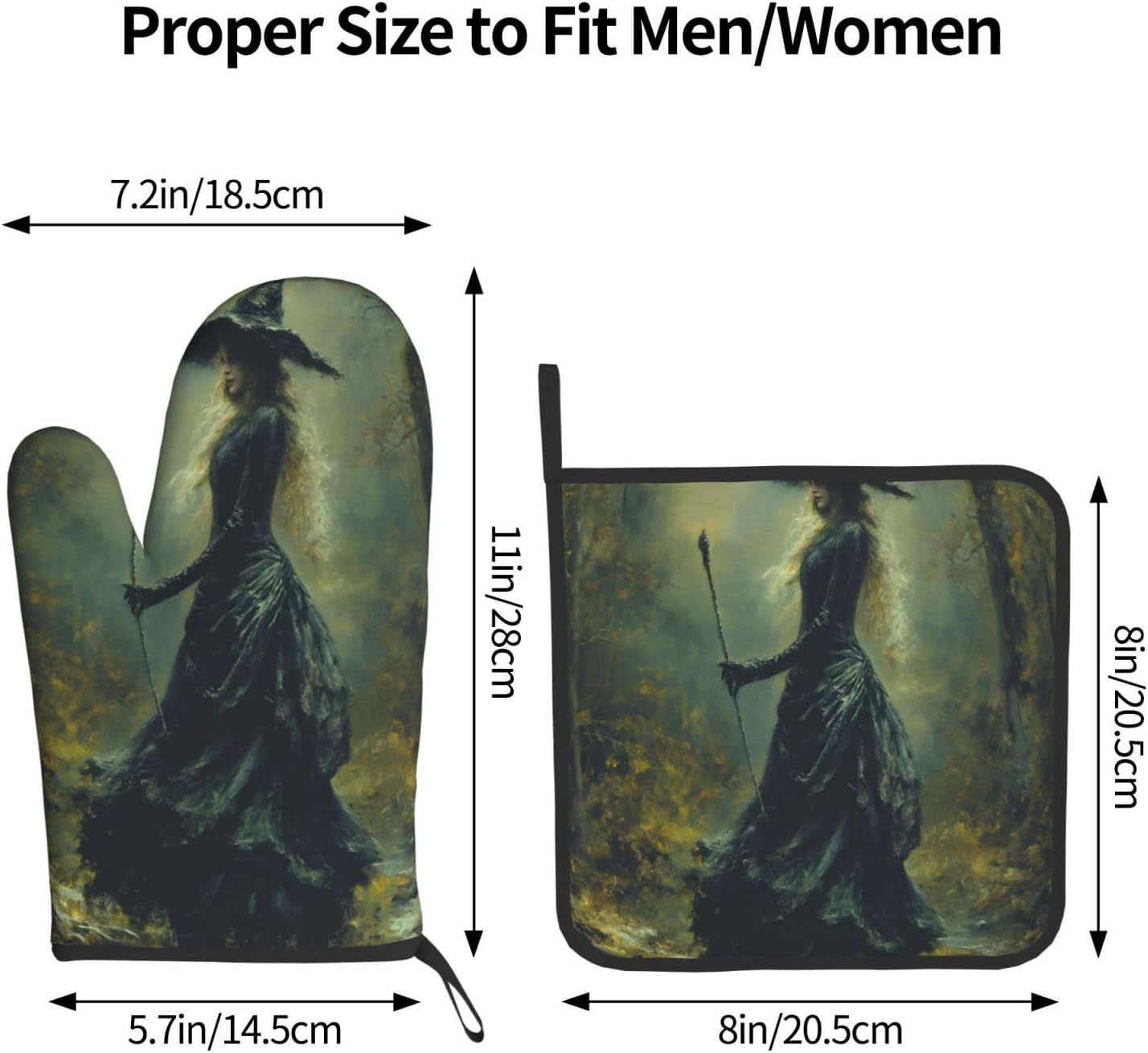 Halloween Witch Thermal Pot Holder Set Cozy Heat-Resistant