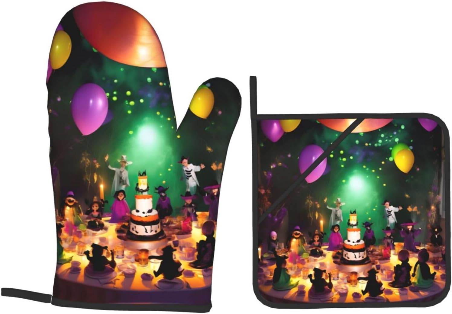 Halloween Party Oven Mitts Heat-Resistant Waterproof Durable