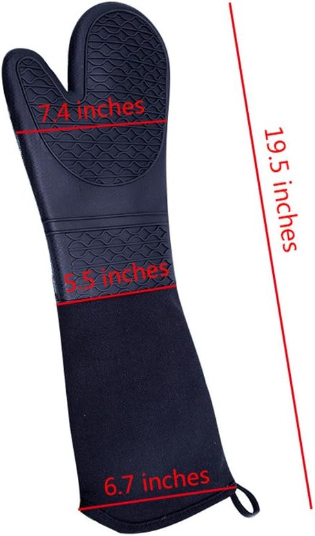 Heat-Resistant Silicone Oven Mitts with Extra Long Protection