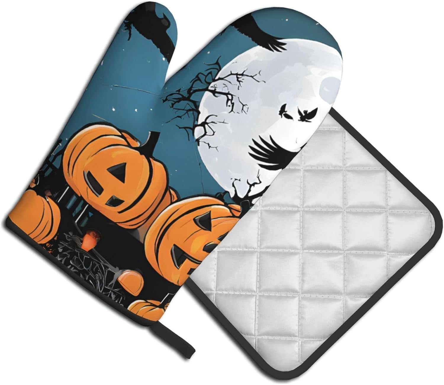 Spooktacular Halloween Oven Mitts Pot Holders Set