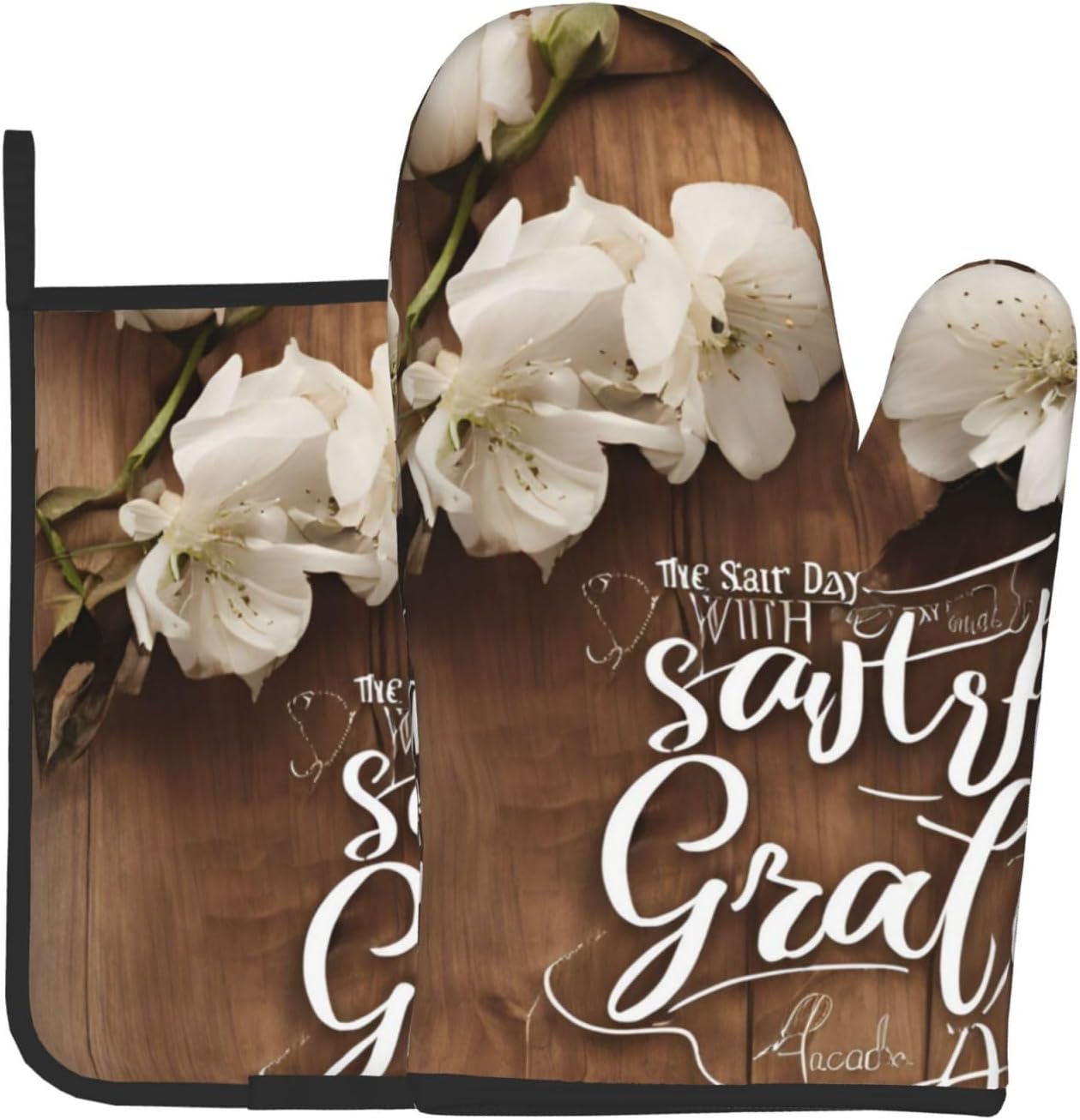 Quopvn Inspirational Quotes Oven Mitts and Pot Holders Set of 2