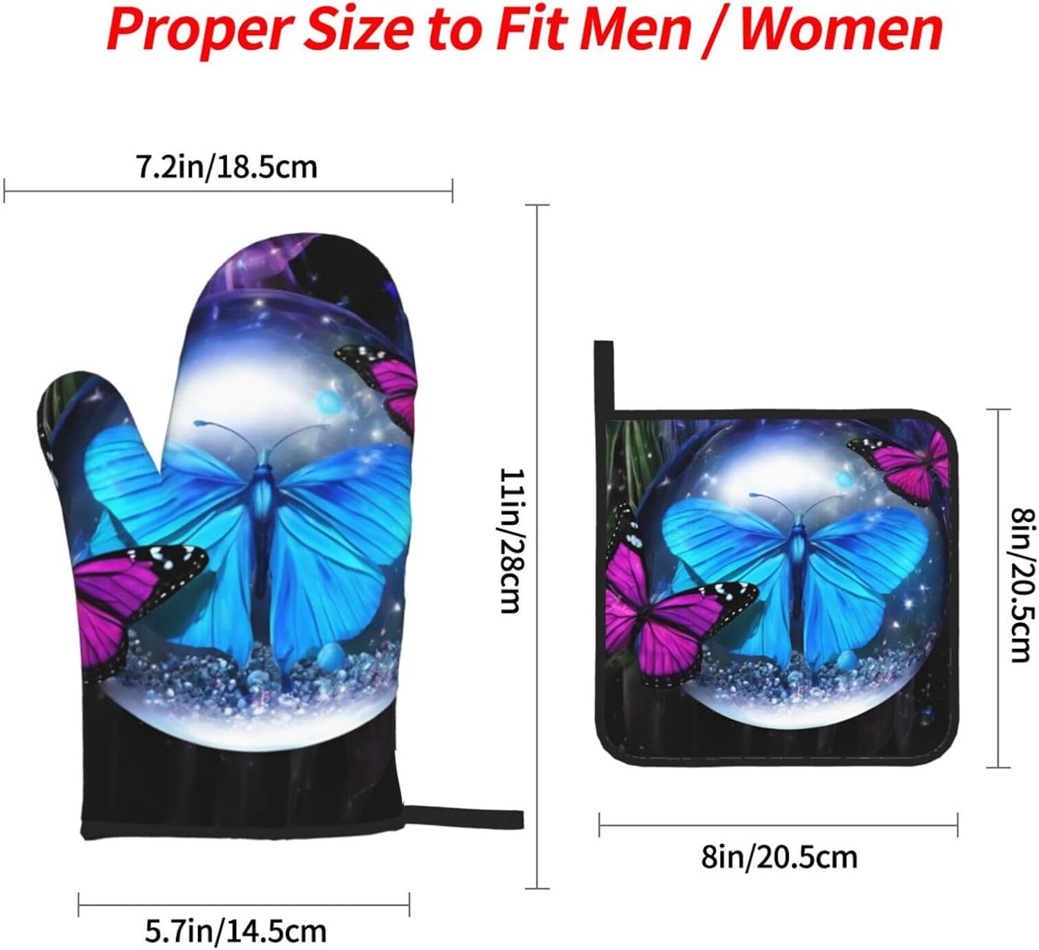 Beautiful Butterfly2 Printed Oven Mitts and Pot Holders