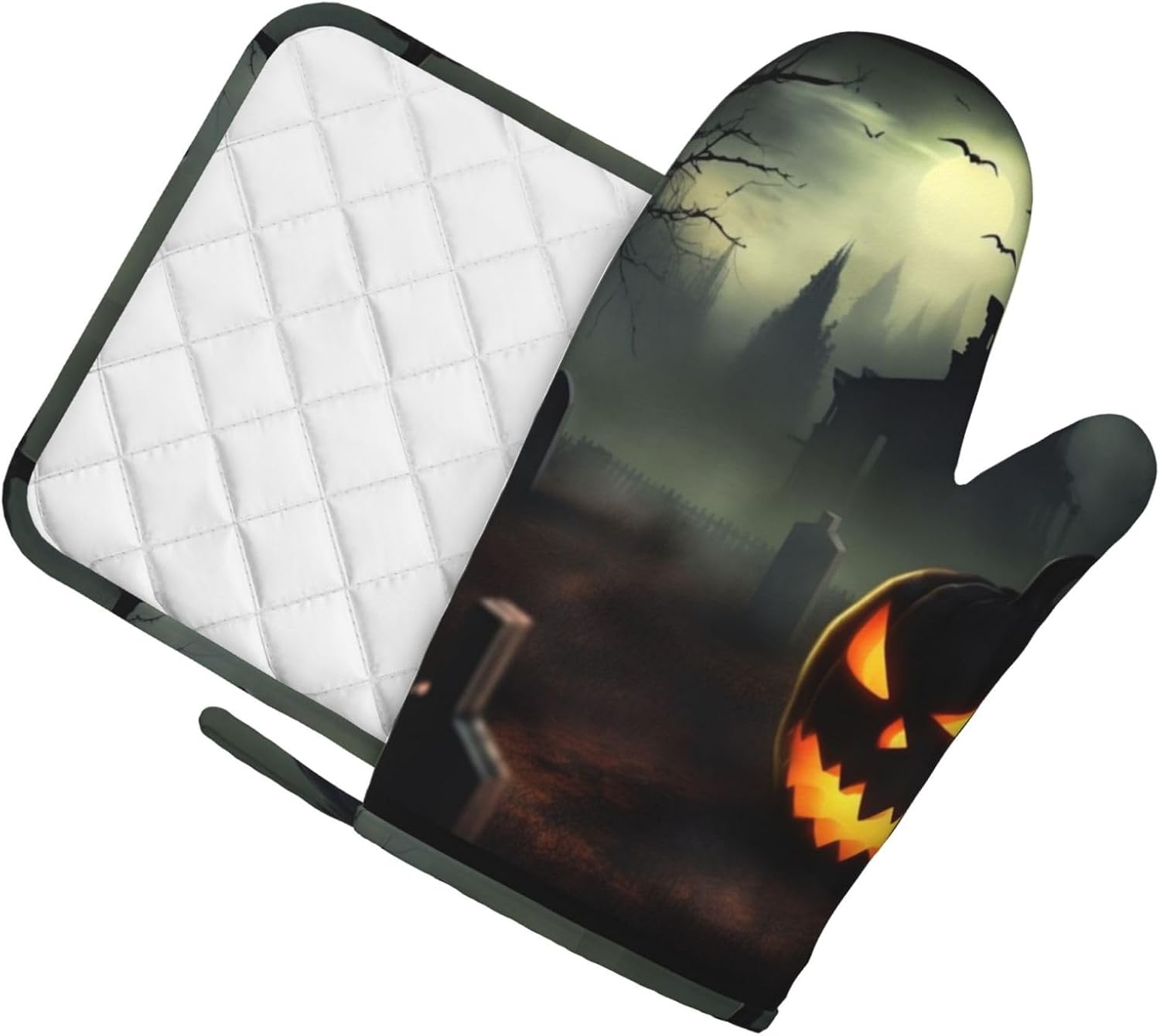 Trusted Halloween Horror Silicone Oven Mitts Pot Holders Set of 2