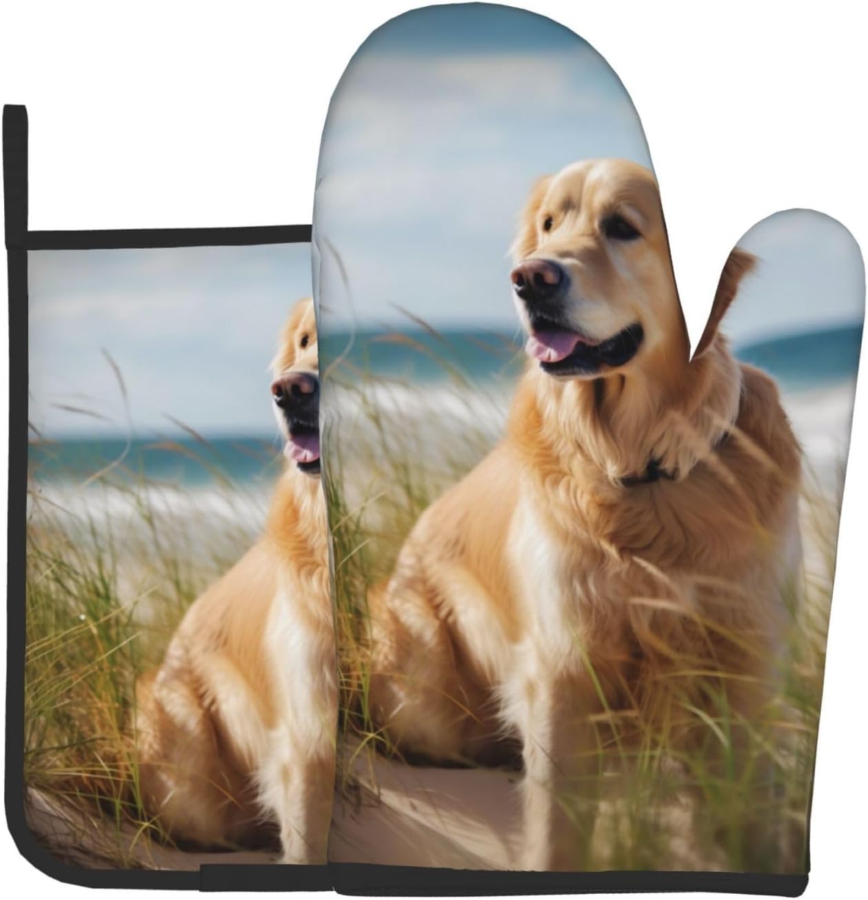Golden Retriever Oven Mitts and Pot Holders Quopvn