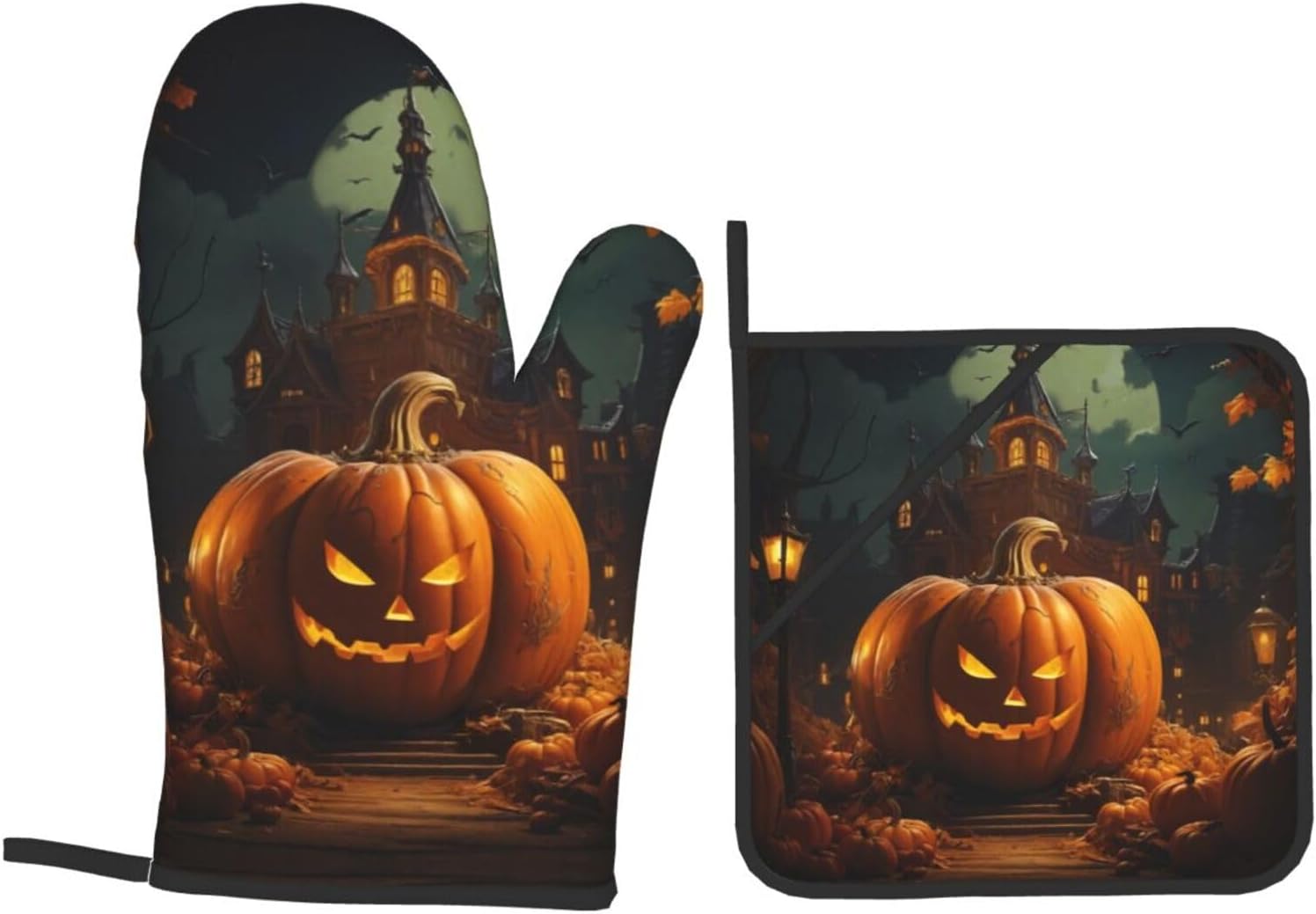 Thick Halloween Oven Mitts Set