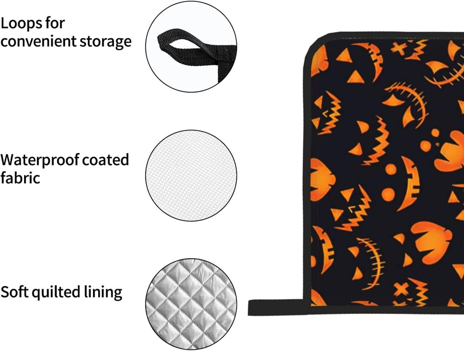 Pumpkin Oven Mitts Heat-Resistant Set of 4