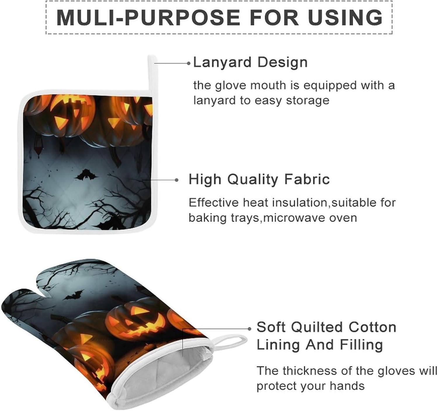 Halloween Oven Mitts - Heat Water Resistant