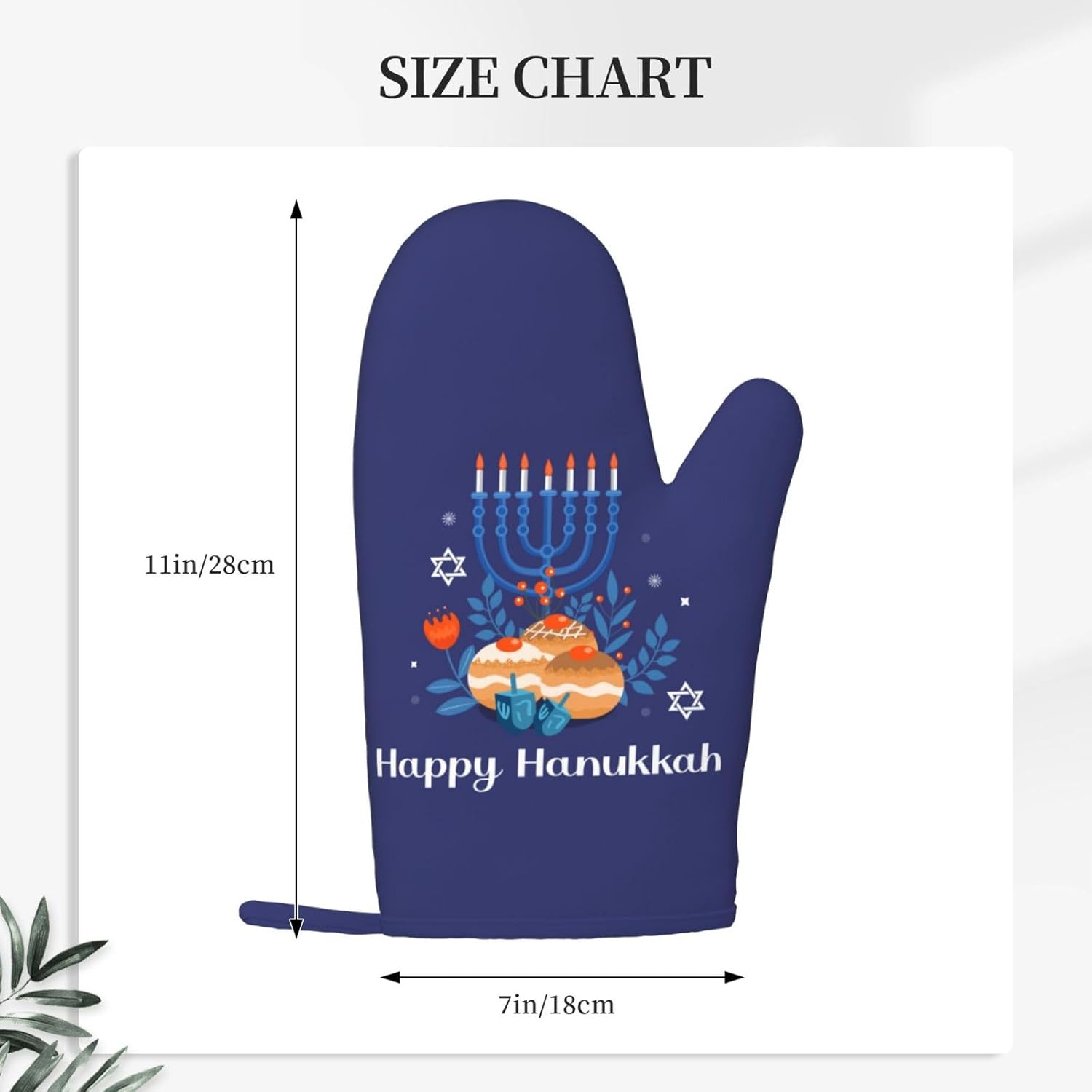 Happy Hanukkah Oven Mitts with Silicone Palm 1