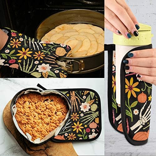 Halloween Sugar Skull Oven Mitts Pot Holders