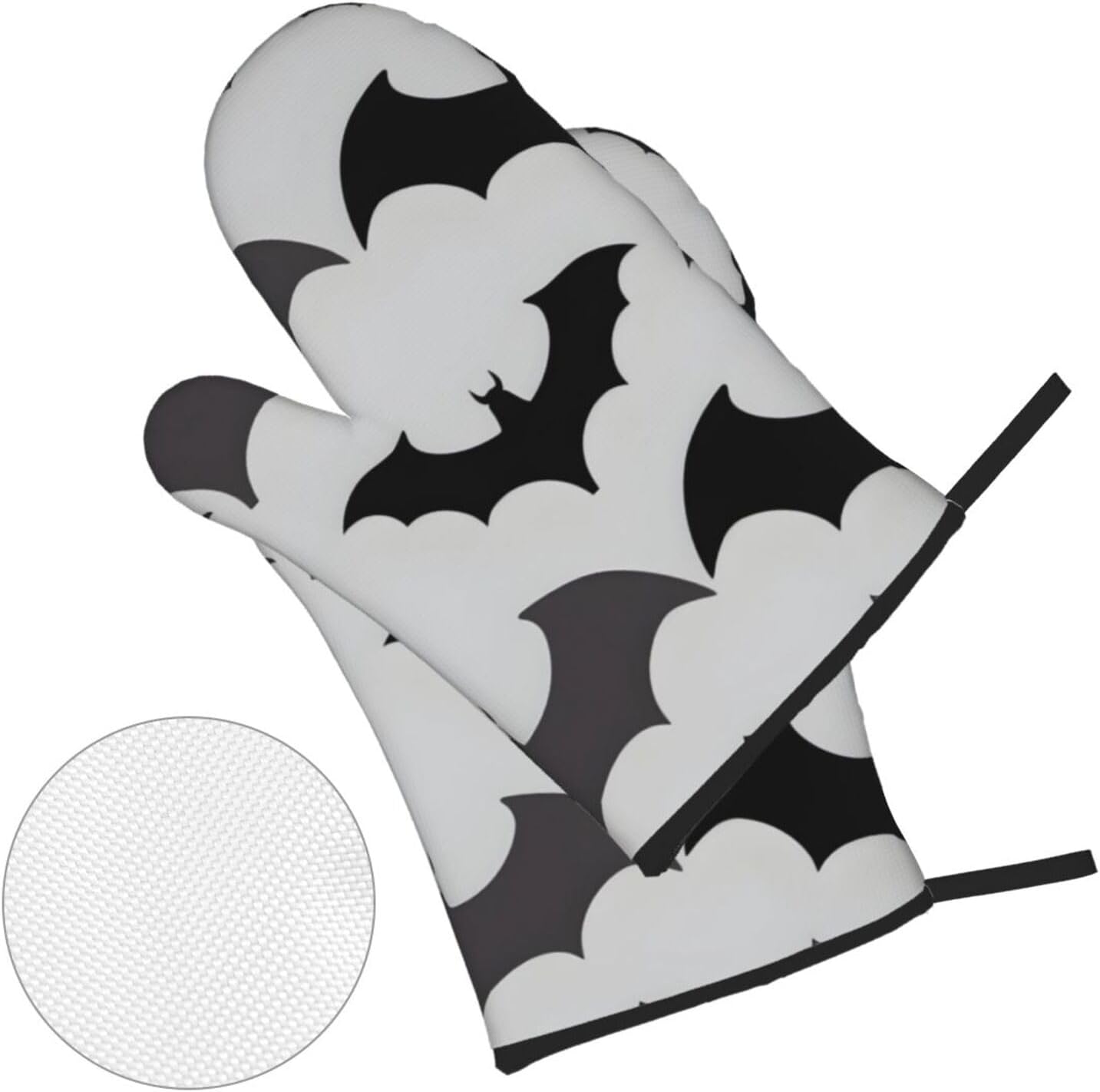 Halloween Oven Mitts Set of 4 - Waterproof Heat-Resistant Grey Prints