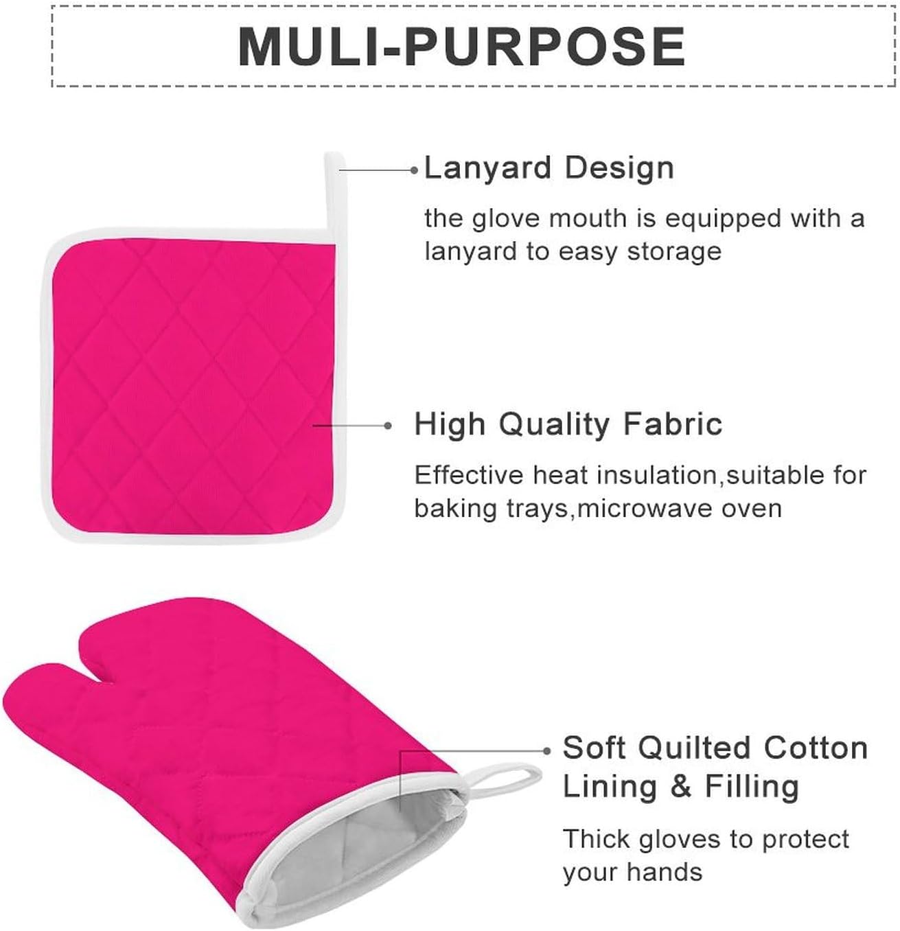 Curdesi 3PK Oven Mitts Set