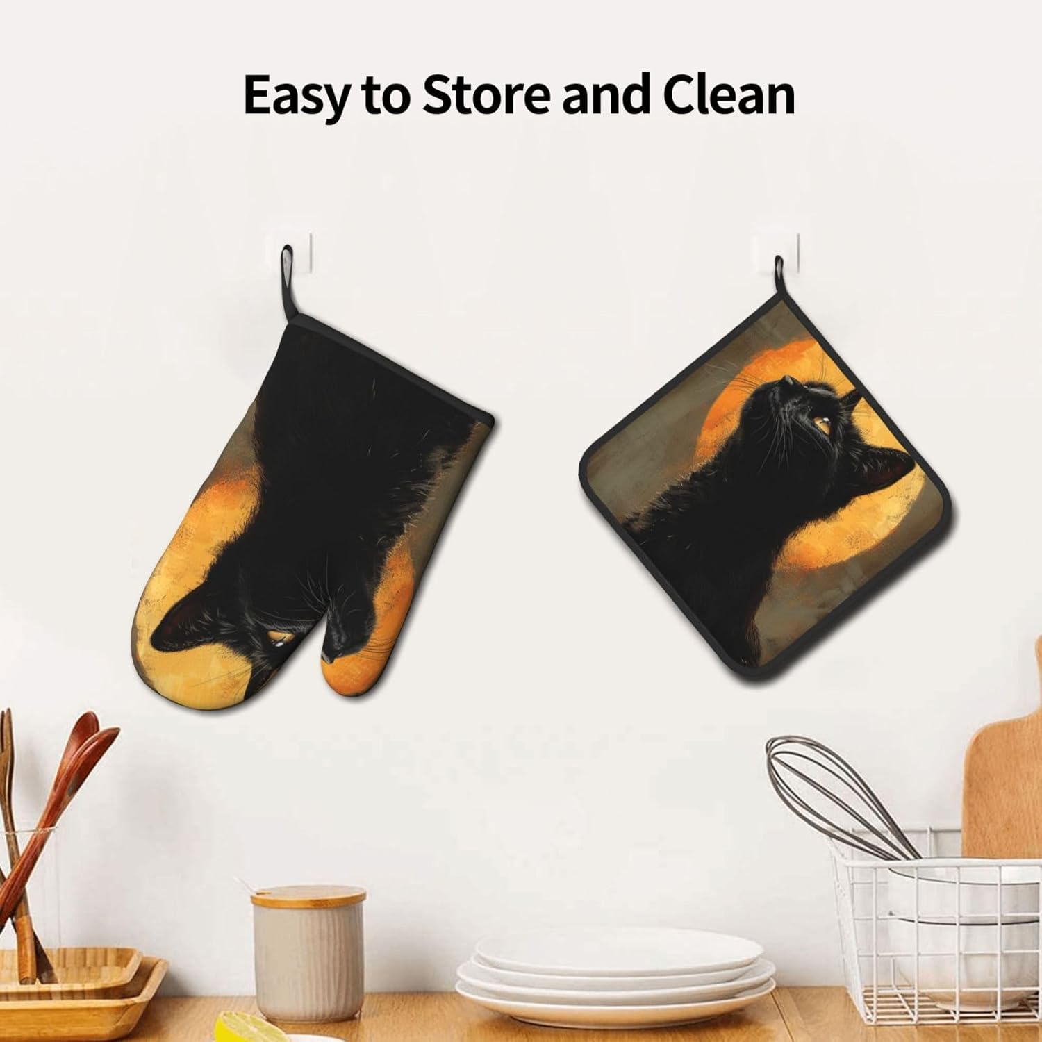 Halloween Black Cat Oven Mitt Pkg