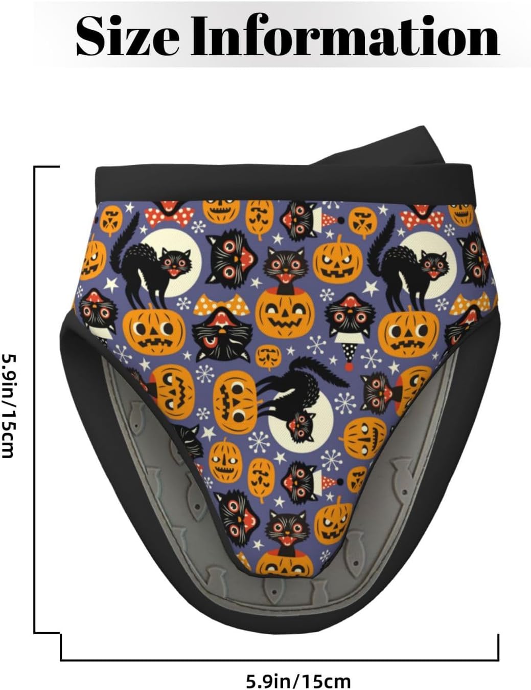 Mini Silicone Oven Mitts Spooky Cats Halloween Pumpkins Heat-Resistant Comfortable