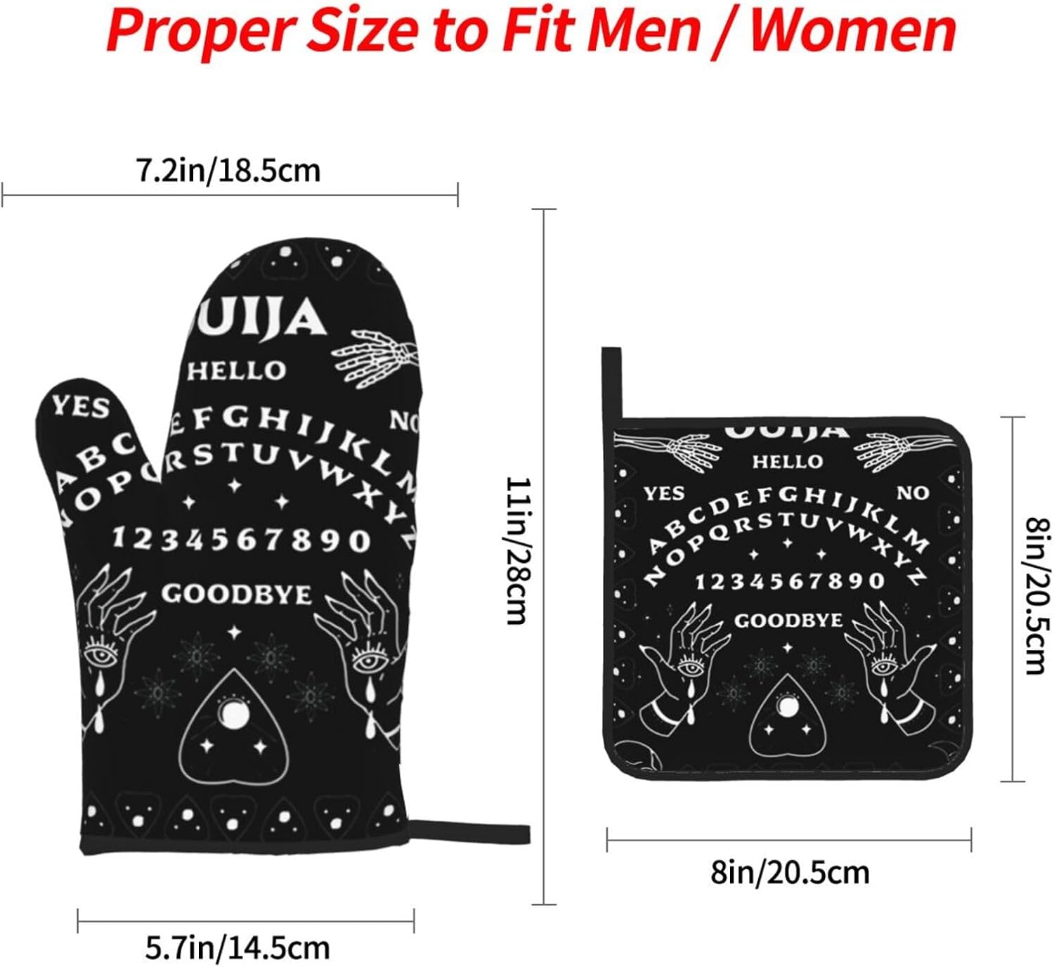Spectral Wiccan Ouija Board Planchette Set of 4 BlackGrey