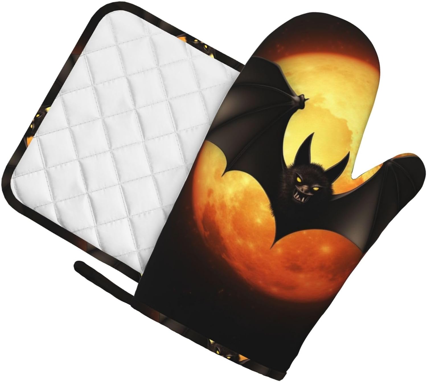 Halloween Compatible Silicone Oven Mitts and Pot Holders Set of 2