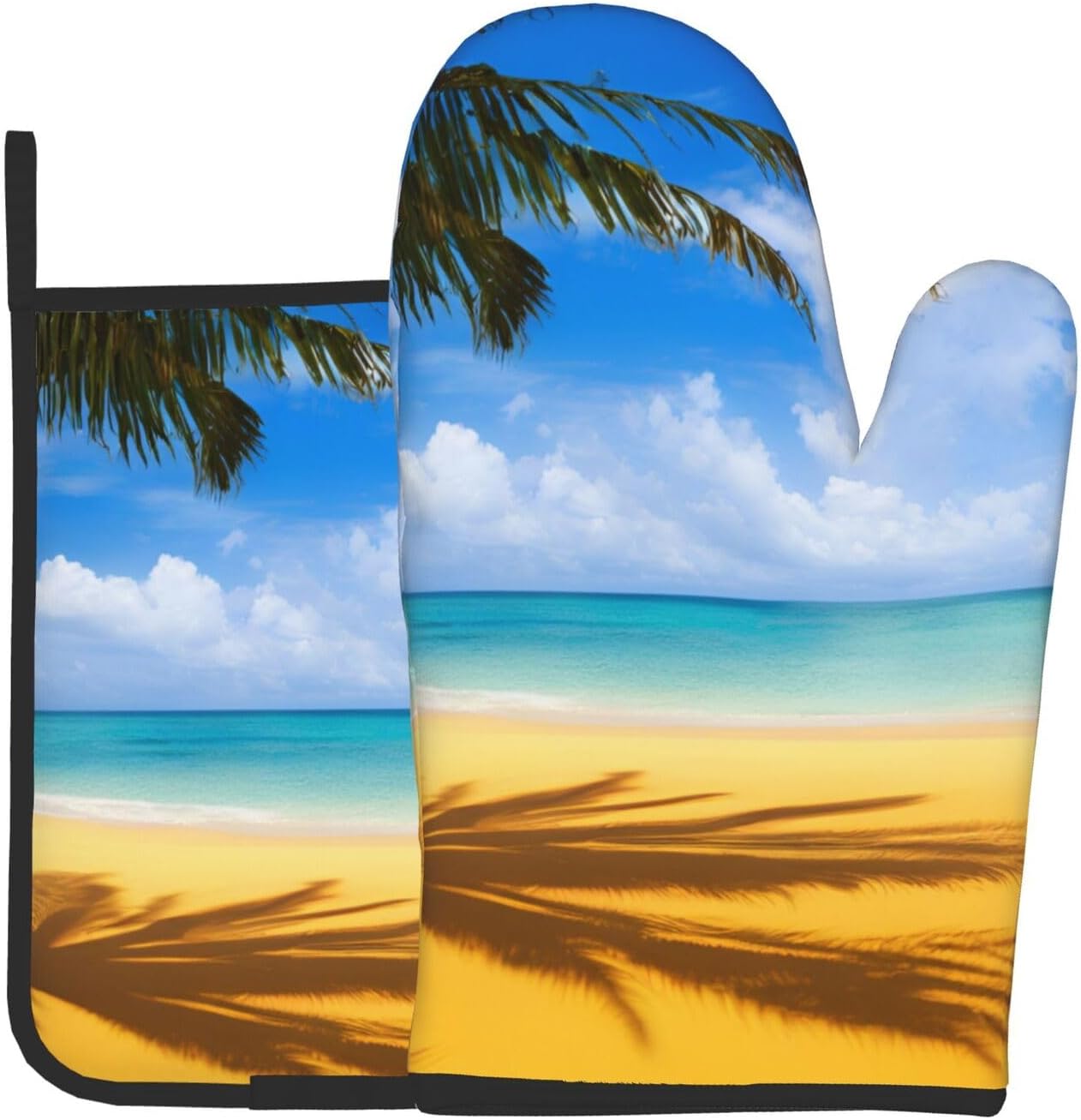 Sunset Palm Printed Oven Mitts and Pot Holders 2pcs Set