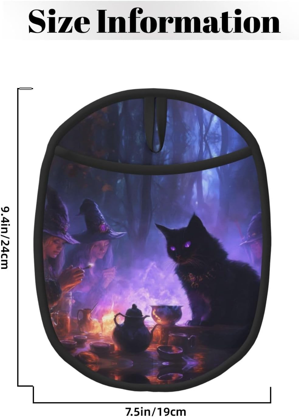 Mysterious Halloween Cat Oven Mitts