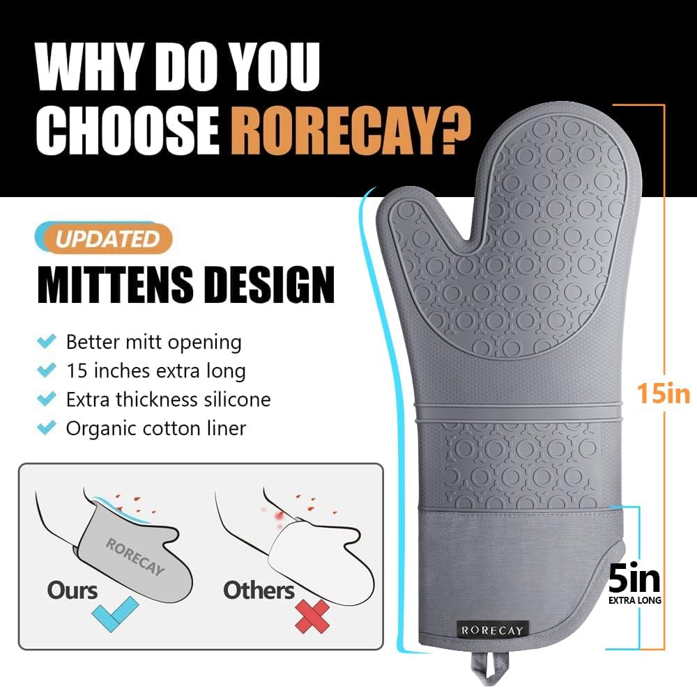 Rorecay Oven Mitts and Pot Holders Sets