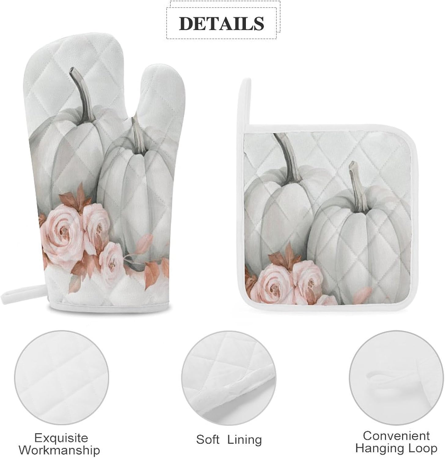 Fall-Themed Oven Mitts Pot Holders Set by NexmeiliTe