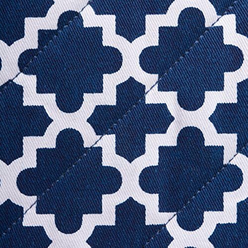 DII Lattice Basics Collection Oven Mitt Set Two-Piece Nautical Blue