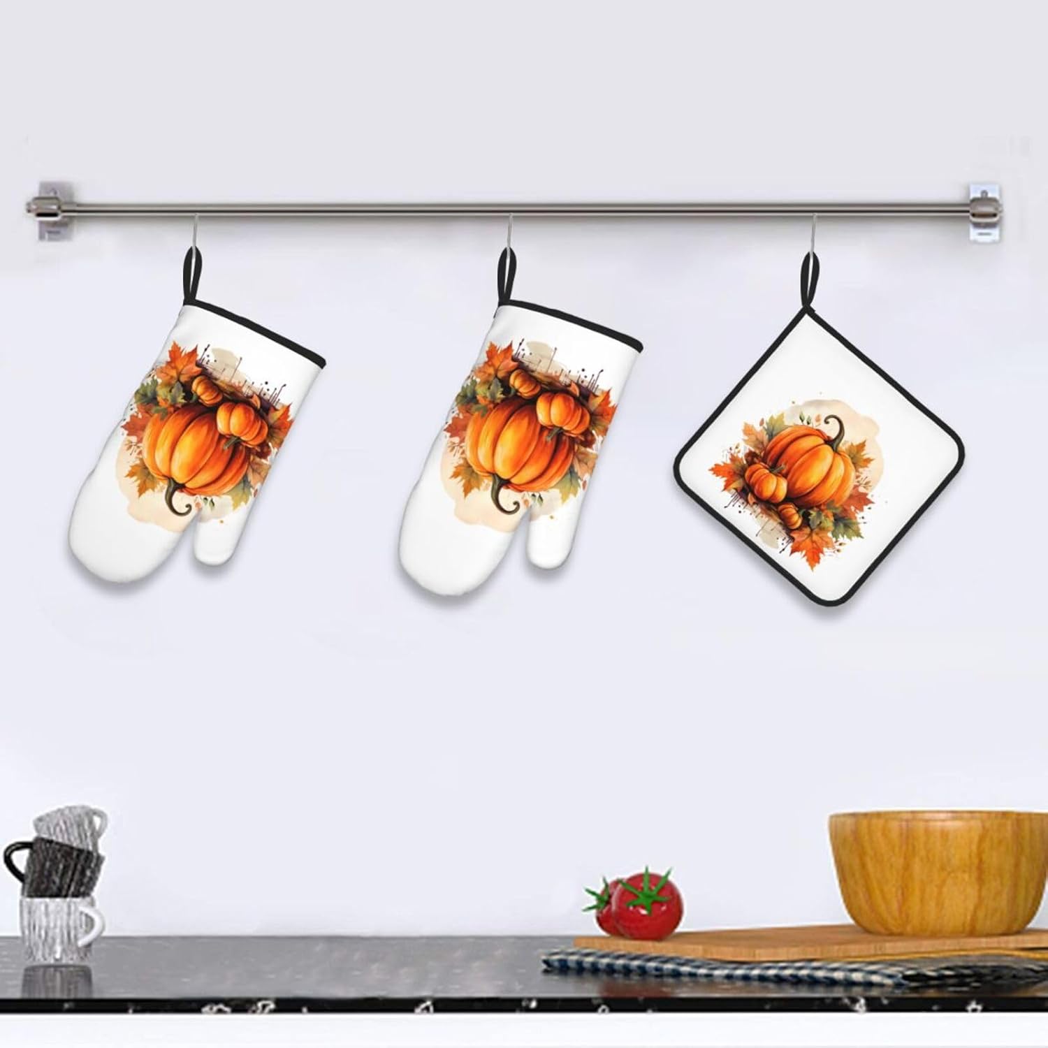 3-Pack Heat Resistant Oven Mitts Non-Slip Potholders for Kitchen Use
