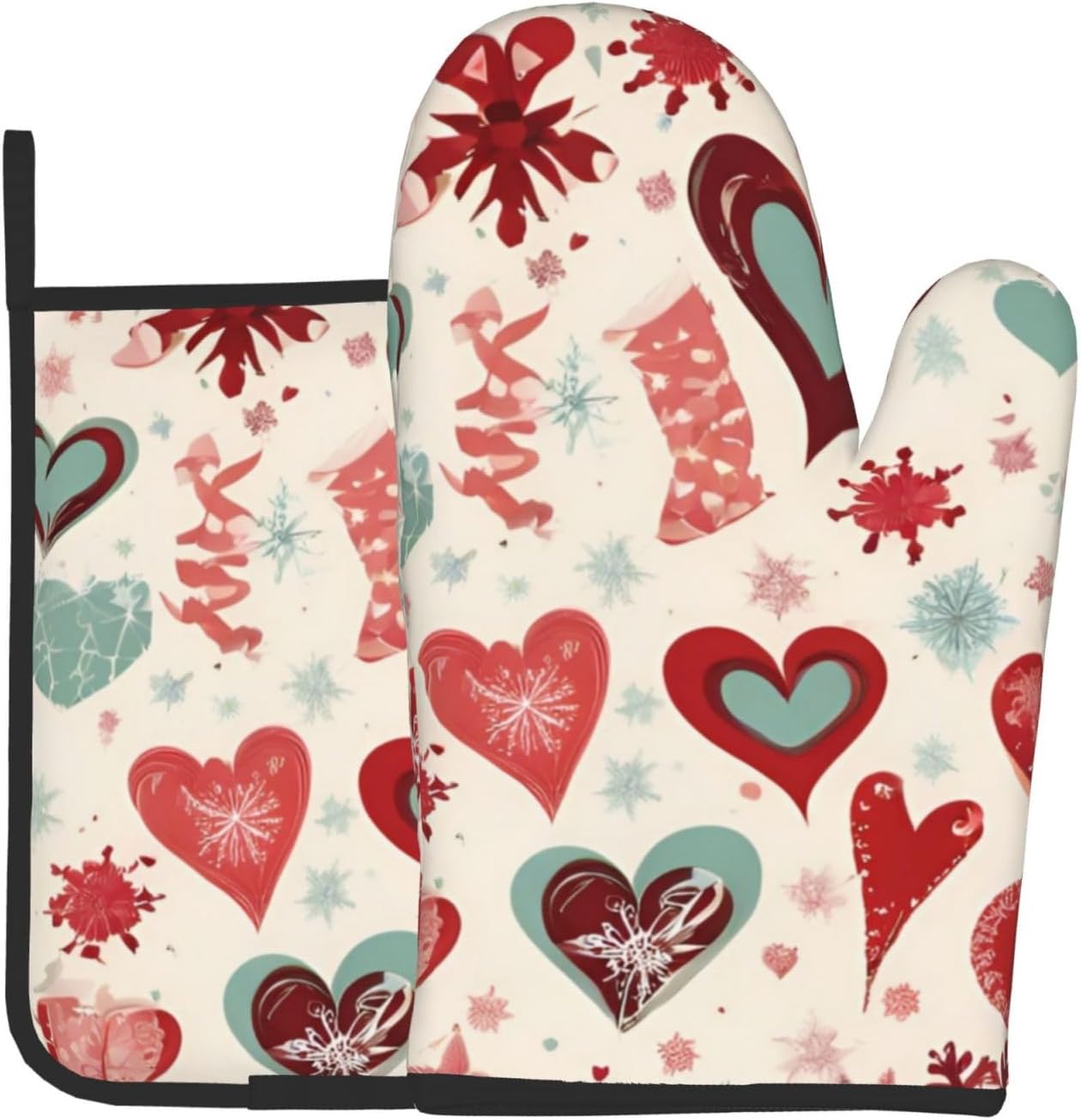Perfect Heart-Shaped Oven Mitts and Pot Holders 2-Pack