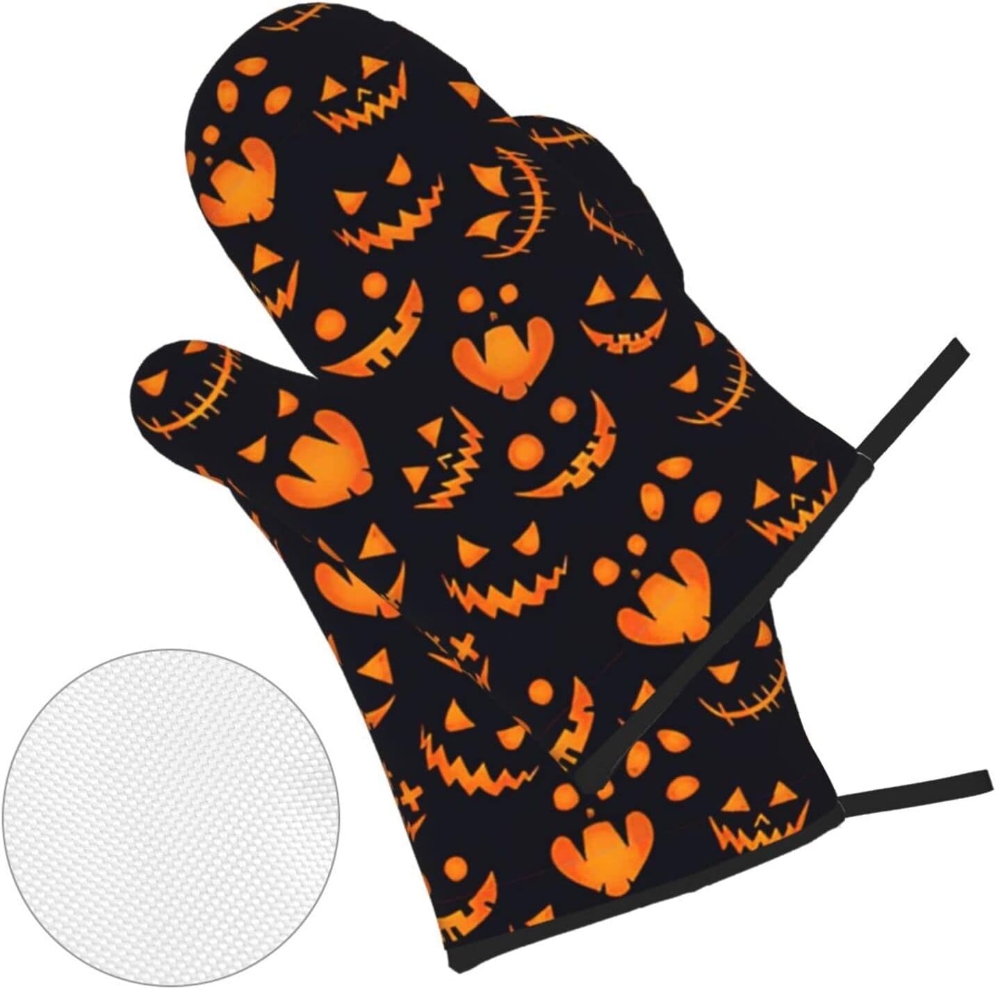 Pumpkin Oven Mitts Heat-Resistant Set of 4