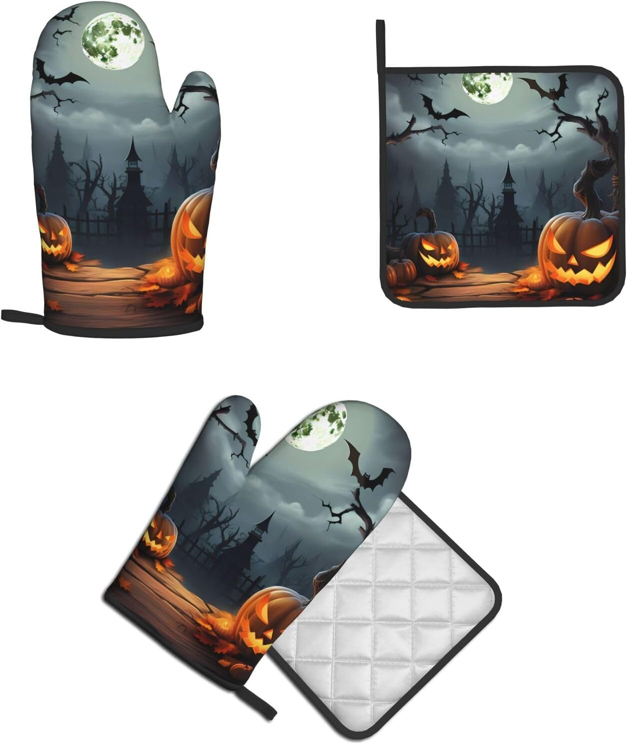 Oven Mitt Pot Holder Set for Baking Grilling